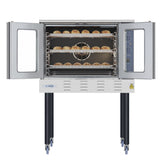 38 in. Full Size Single Deck Commercial Natural Gas Convection Oven 54,000 BTU With Casters (KM-CCO54-NGC)